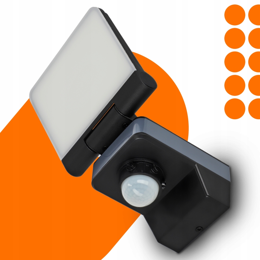 LED-reflektor liikumis- ja hämarusanduriga LED/24W/230V 4200K IP54 must