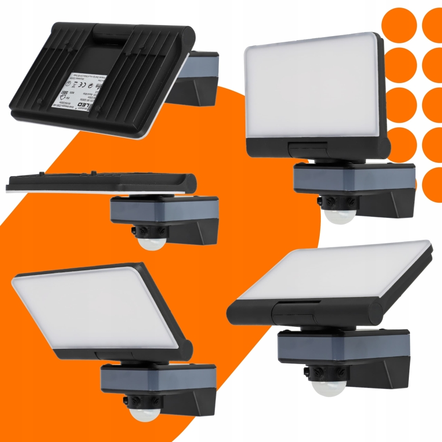 LED-reflektor liikumis- ja hämarusanduriga LED/44W/230V 4200K IP54 must
