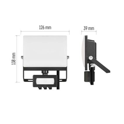 LED-reflektor liikumis- ja hämarusanduriga TAMBO EVO LED/20W/230V 4000K IP44 must