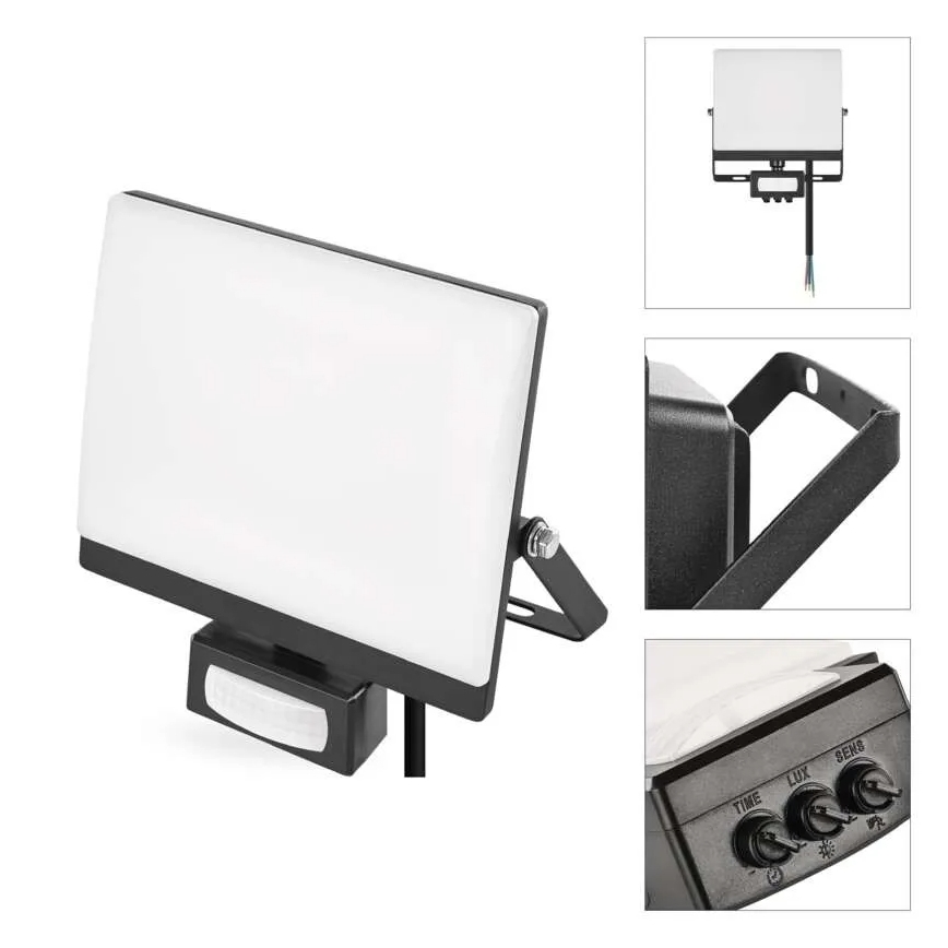 LED-reflektor liikumis- ja hämarussensoriga TAMBO EVO LED/30W/230V 4000K IP44 must
