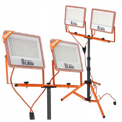 LED-reflektor statiiviga 2xLED/100W/230V 4500K IP65 oranž