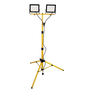 LED-reflektor statiiviga 2xLED/50W/230V 6500K IP65 kollane