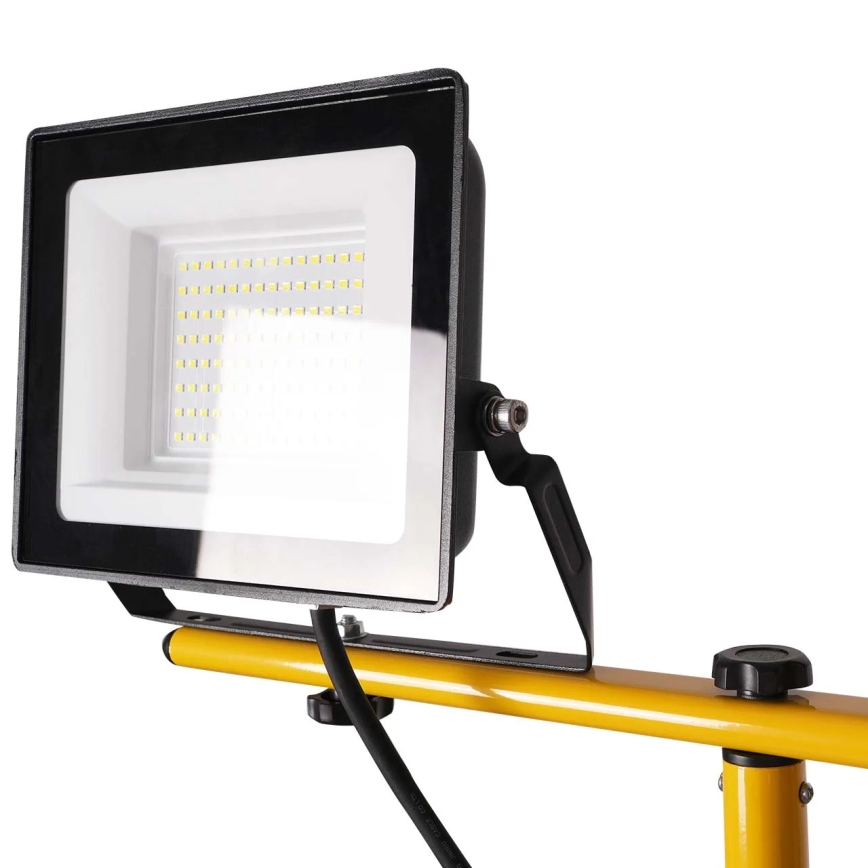 LED-reflektor statiiviga 2xLED/50W/230V 6500K IP65 kollane