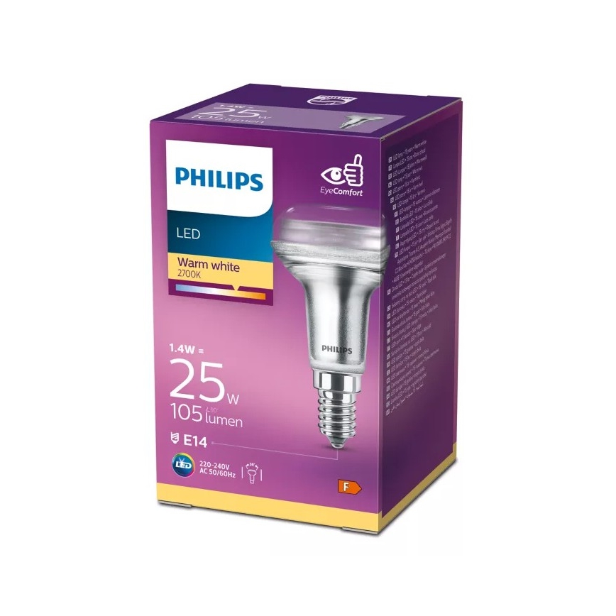 LED-reflektorpirn Philips R50 E14/1,4W/230V 2700K