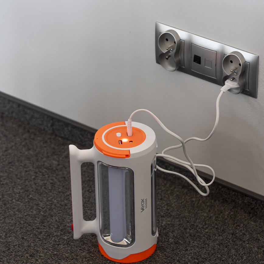 LED reguleeritav laetav latern 2-ühes koos powerbanki funktsiooniga LED/5W/230V 3500 mAh