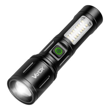 LED reguleeritav laetav taskulamp punase valgusega LED/5W/5V IPX4 260 lm 2000 mAh