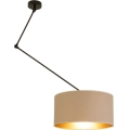 LED reguleeritav lühter varrega GORTA 1xE27/60W/230V beež/kuldne