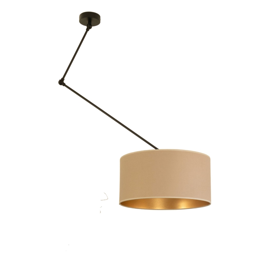 LED reguleeritav lühter varrega GORTA 1xE27/60W/230V beež/kuldne