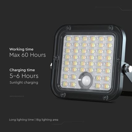 LED reguleeritav päikesepeegelanduv valgusti anduriga LED/10W/3,7V 4000/6000K IP65 3600 mAh + kaugjuhtimispult