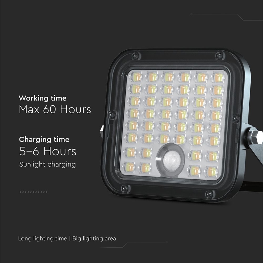 LED reguleeritav päikesepeegelanduv valgusti anduriga LED/10W/3,7V 4000/6000K IP65 3600 mAh + kaugjuhtimispult