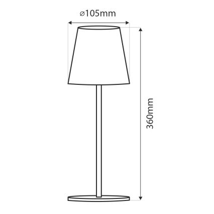 LED reguleeritav puutetundlik lauavalgusti LED/5W/5V USB 1200 mAh must
