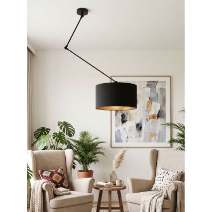 LED reguleeritav rippvalgusti varrel GORTA 1xE27/60W/230V must/kuldne