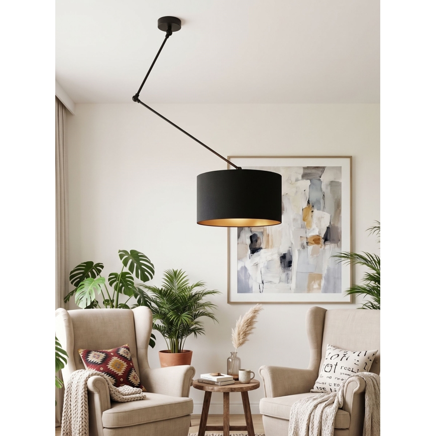 LED reguleeritav rippvalgusti varrel GORTA 1xE27/60W/230V must/kuldne