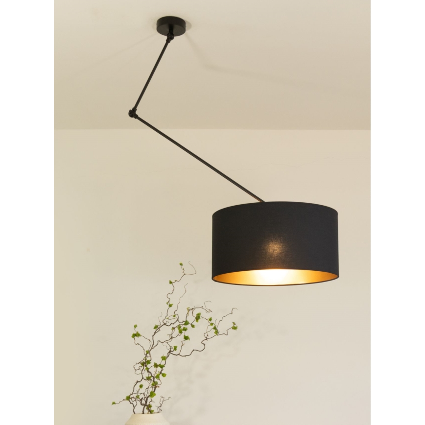 LED reguleeritav rippvalgusti varrel GORTA 1xE27/60W/230V must/kuldne