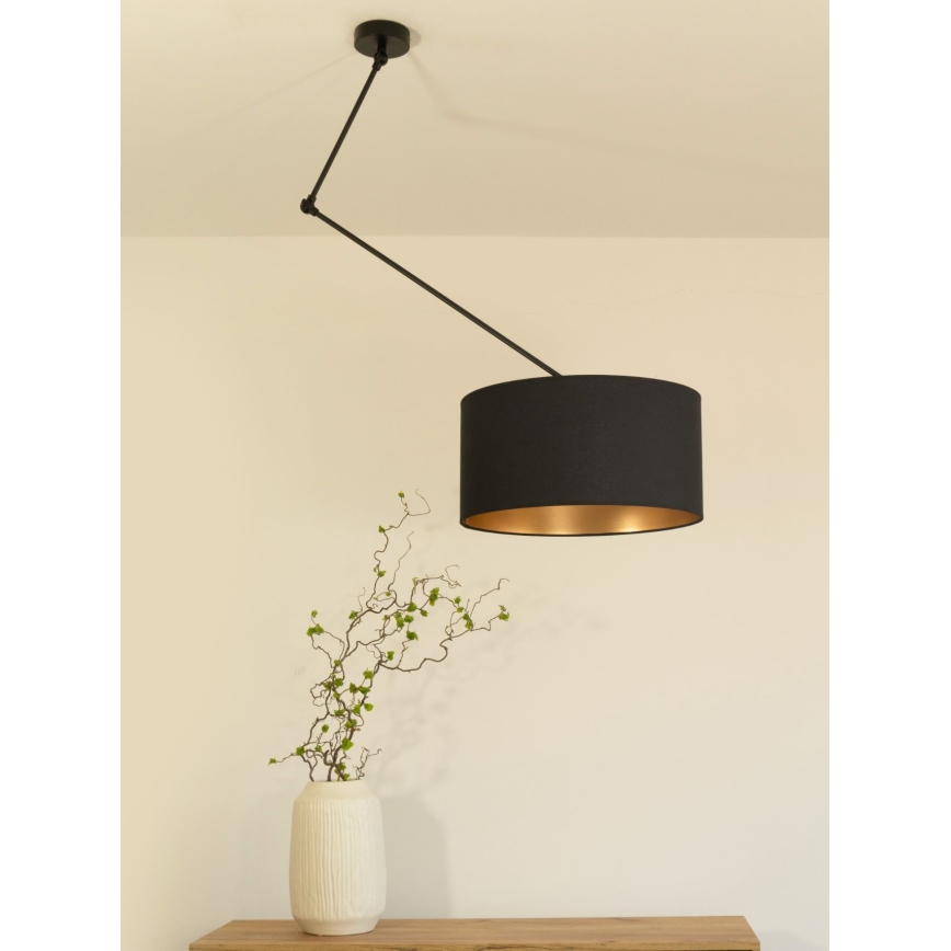 LED reguleeritav rippvalgusti varrel GORTA 1xE27/60W/230V must/kuldne