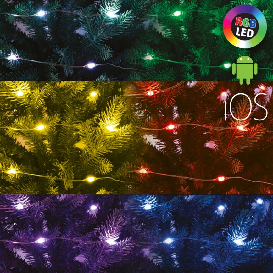 LED RGB hämardatav jõulukett 200xLED/29 funktsiooni 20,4m