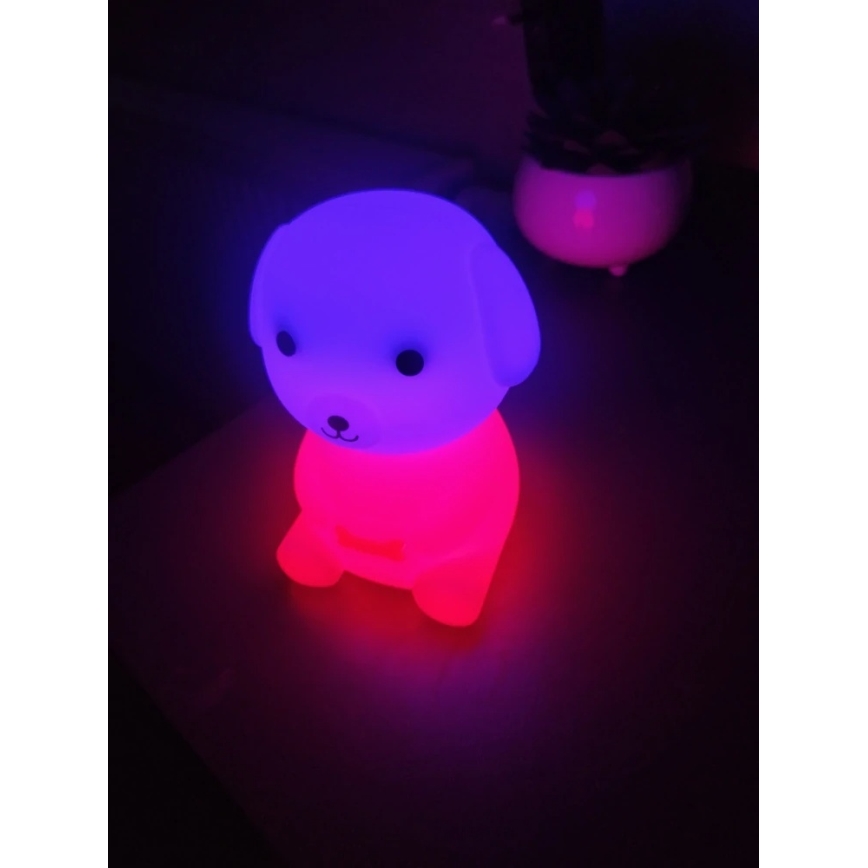 LED RGBW Hämardatav laetav laste öölamp LED/2,5W/5V 3000K 1200 mAh koer