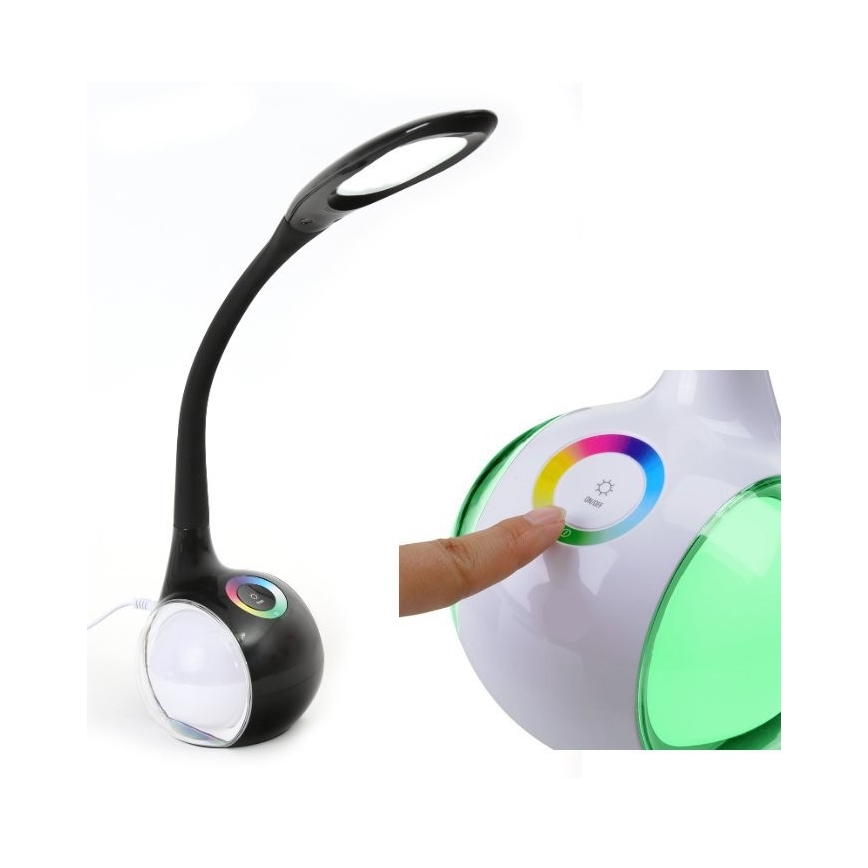 LED RGB Hämardatav laualamp LED/7W/230V must