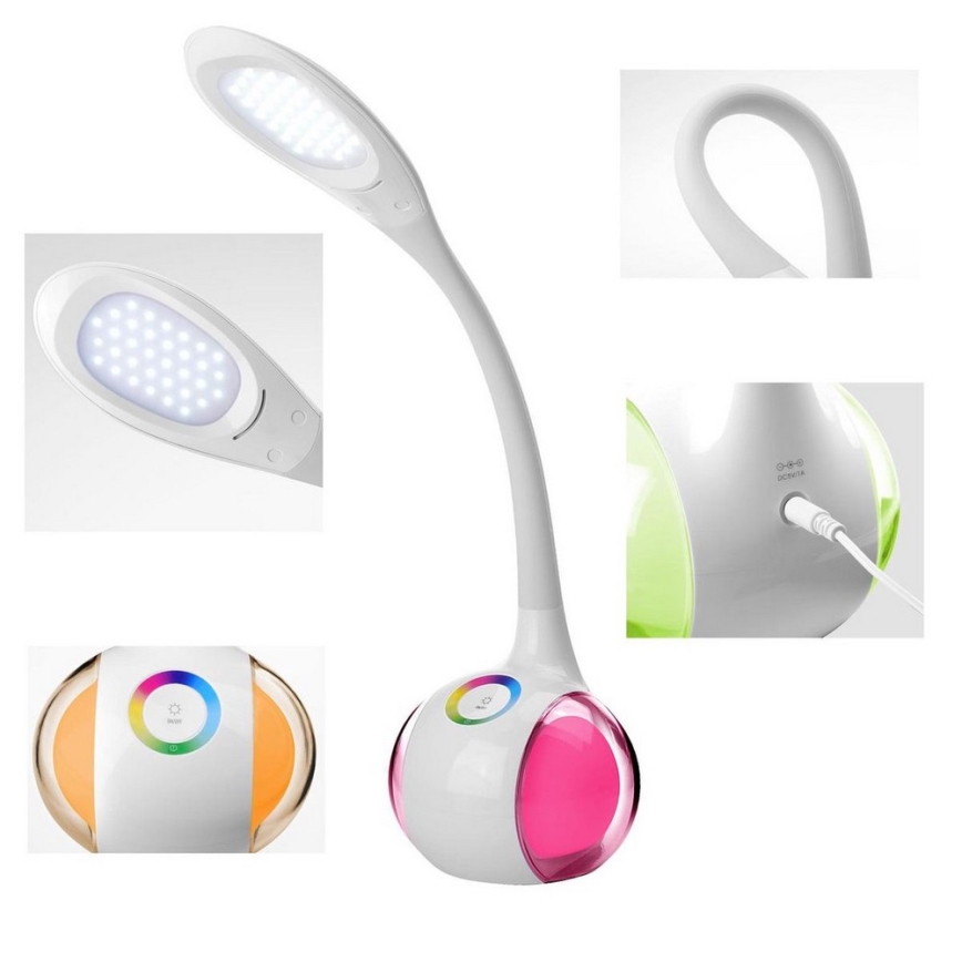 LED RGB Hämardatav laualamp LED/7W/230V valge