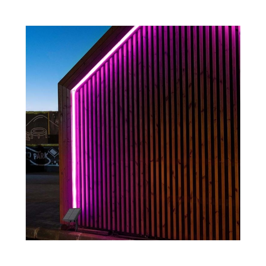 LED RGB Hämardatav päikesepaneeliga riba LED/1,2W/3,7V IP67 5m + kaugjuhtimispult