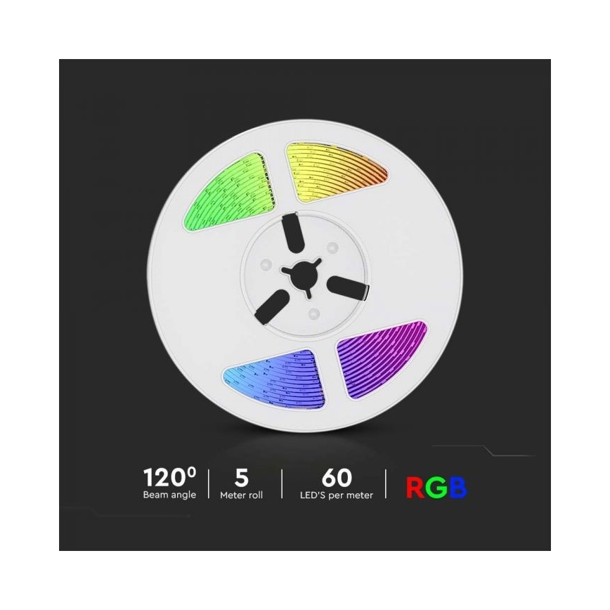 LED RGB Hämardatav päikesepaneeliga riba LED/1,2W/3,7V IP67 5m + kaugjuhtimispult