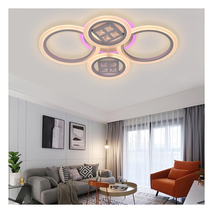 LED RGB Hämardatav pinnale kinnitatav lühter LED/50W/230V 3000-6500K + kaugjuhtimispult