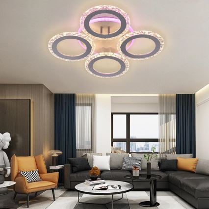 LED RGB Hämardatav pinnale kinnitatav lühter LED/55W/230V 3000-6500K + kaugjuhtimispult