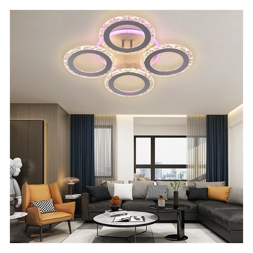 LED RGB Hämardatav pinnale kinnitatav lühter LED/55W/230V 3000-6500K + kaugjuhtimispult