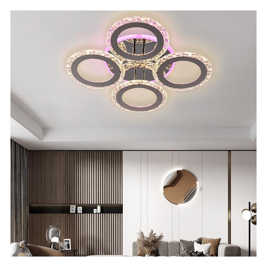 LED RGB Hämardatav pinnale kinnitatav lühter LED/55W/230V 3000-6500K +kaugjuhtimispult
