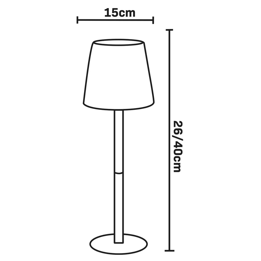 LED RGBW hämardatav puutetundlik välitingimustele mõeldud laualamp LUCIA LED/2W/5V 1800/2700/6500K 3600 mAh IP44 beež