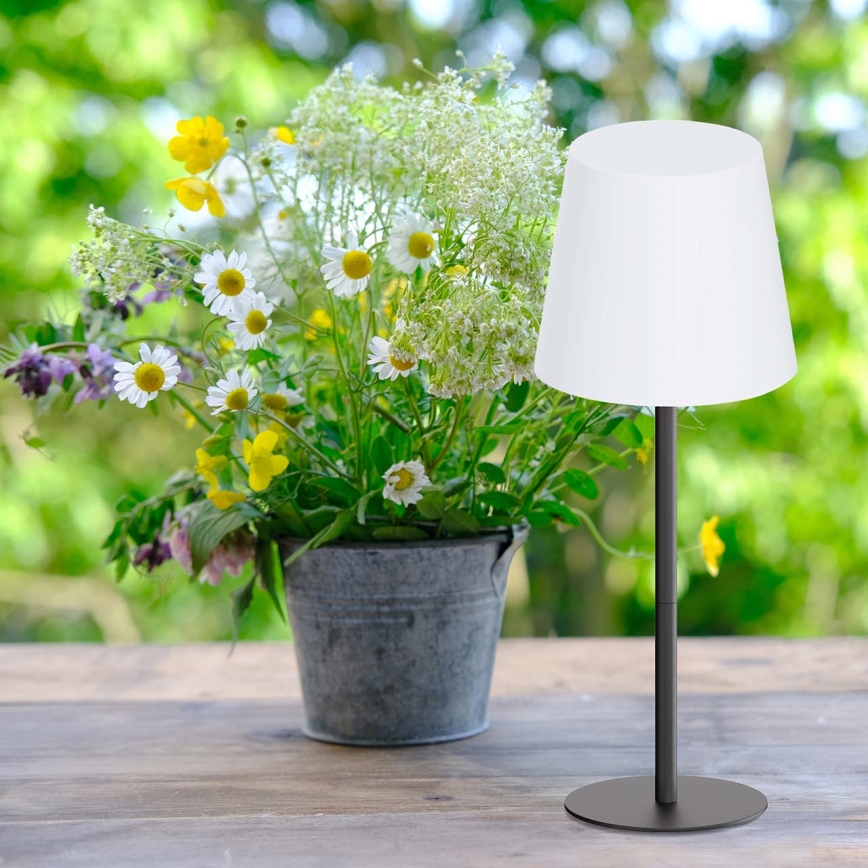 LED RGBW hämardatav puutetundlik välitingimustes kasutatav laualamp LUCIA LED/2W/5V 1800/2700/6500K 3600 mAh IP44 must
