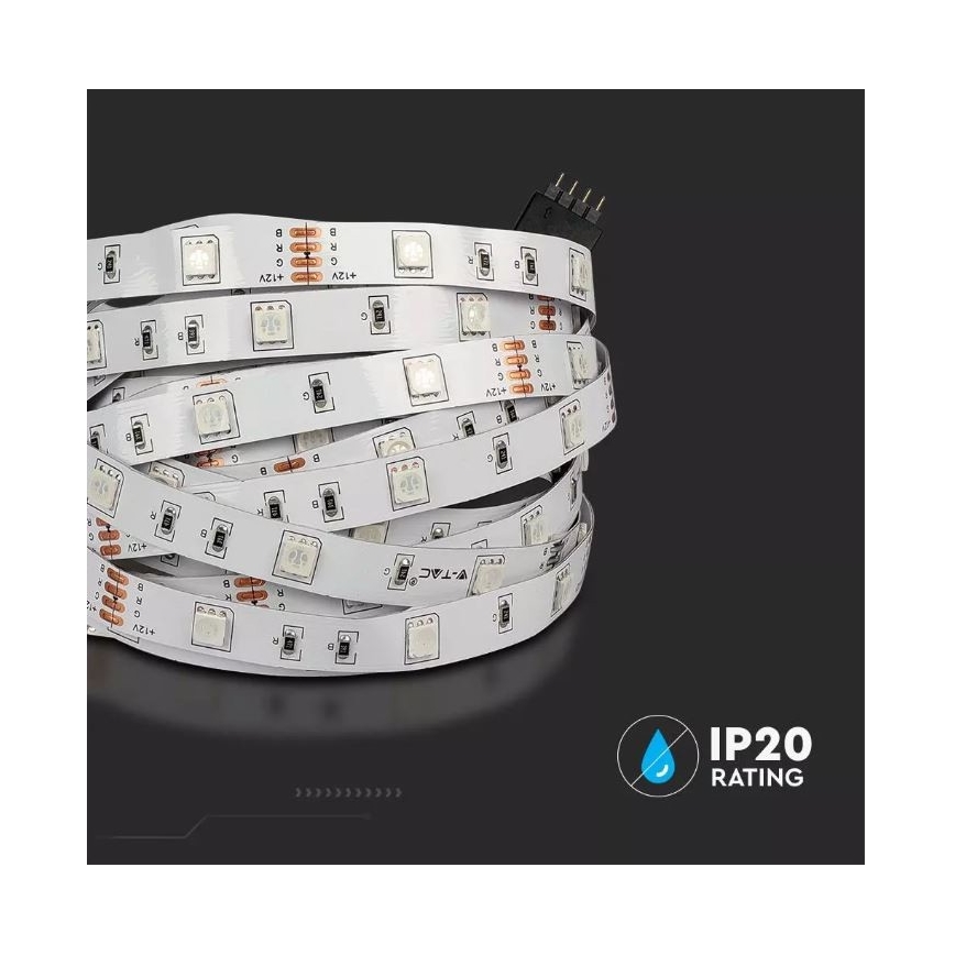 LED RGB Hämardatav riba 2x5m LED/4,8W/230V + Pult