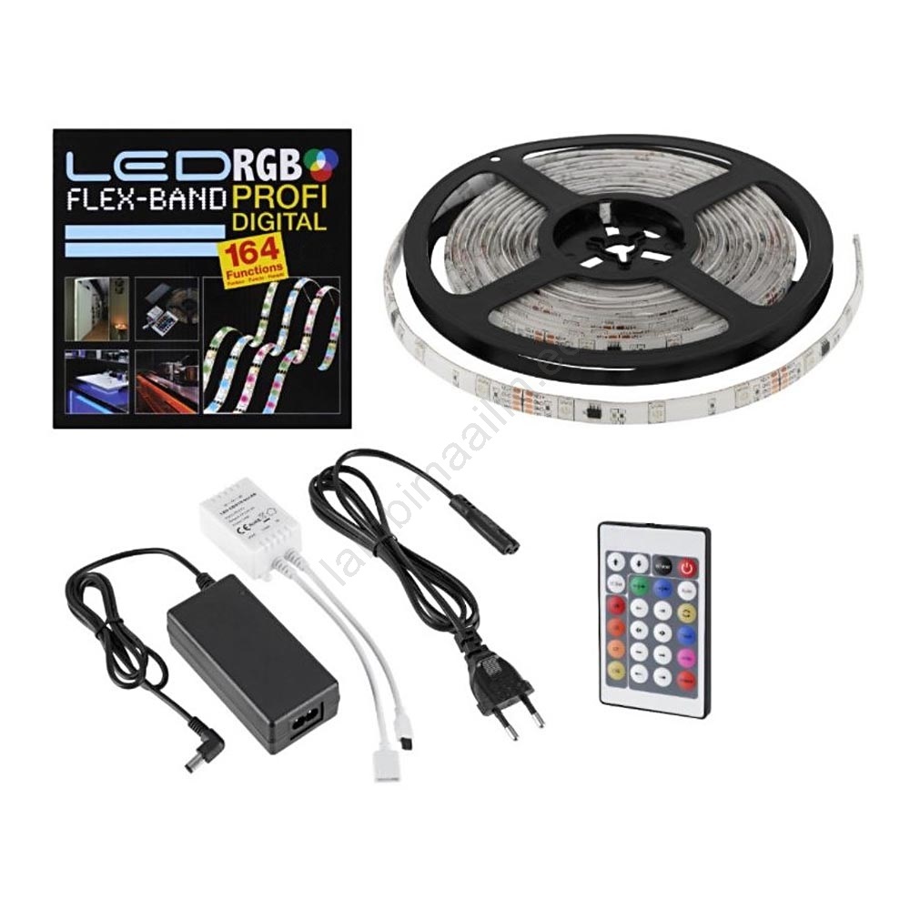 LED RGB Hämardatav riba FLEX-BAND 5m LED/24W/230V IP65 + Pult | Lambimaailm