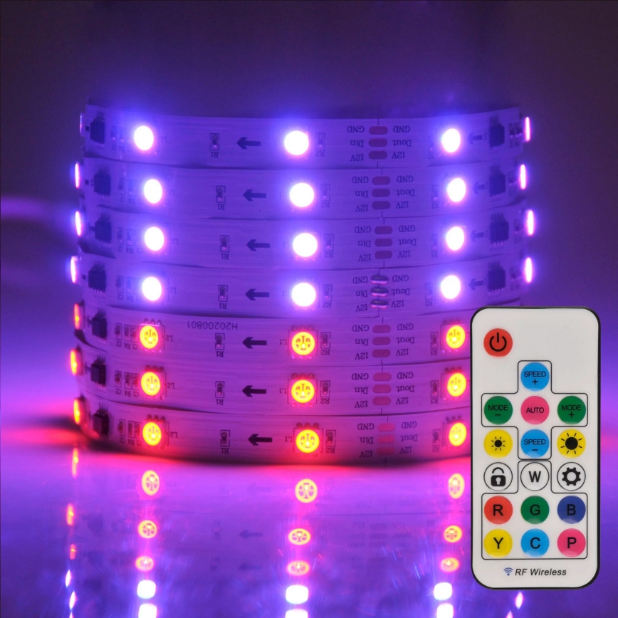 LED RGB Hämardatav riba MAGIC 2 m LED/12W/230V + Pult