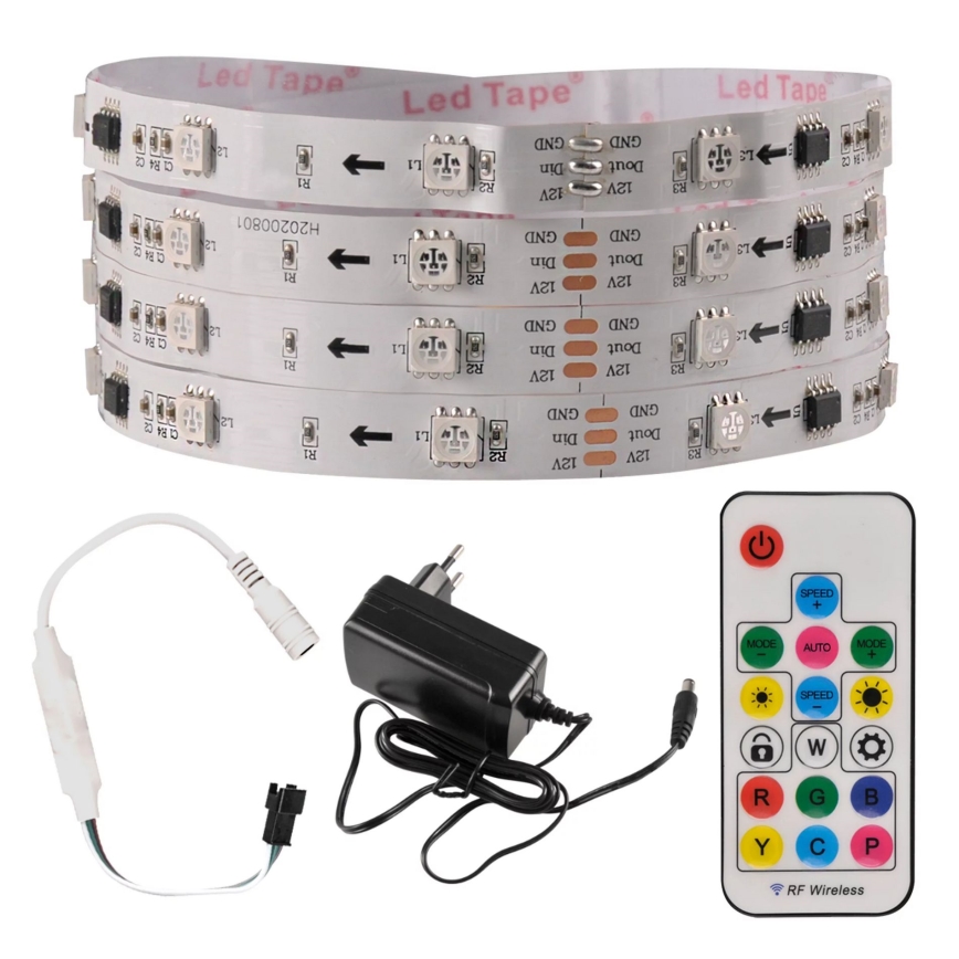 LED RGB Hämardatav riba MAGIC 2 m LED/12W/230V + Pult