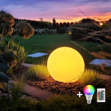 LED RGB Hämardatav väli lamp GLOBO 1xE27/8,5W/230V d. 40 cm IP44 + kaugjuhtimispult