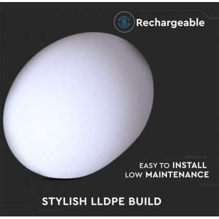 LED RGB Hämardatav väli lamp LED/1W/5V 1000 mAh 20cm IP67 + kaugjuhtimispult