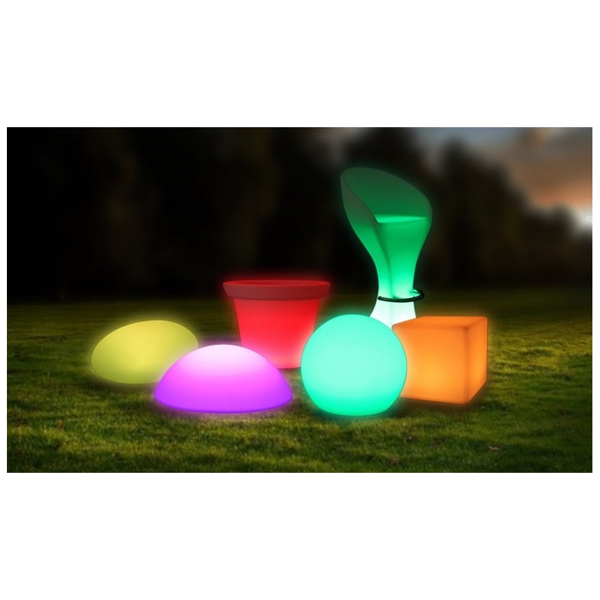 LED RGB Hämardatav väli lamp LED/1W/5V 1000 mAh 20cm IP67 + kaugjuhtimispult