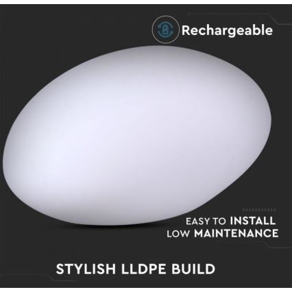 LED RGB Hämardatav väli lamp LED/1W/5V 28cm IP67 1000 mAh + kaugjuhtimispult