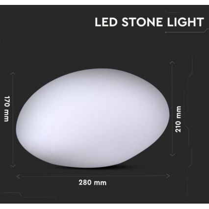 LED RGB Hämardatav väli lamp LED/1W/5V 28cm IP67 1000 mAh + kaugjuhtimispult