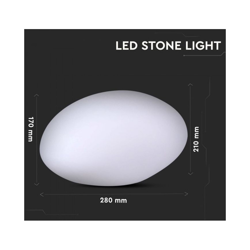 LED RGB Hämardatav väli lamp LED/1W/5V 28cm IP67 1000 mAh + kaugjuhtimispult
