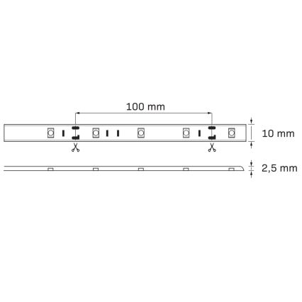 LED RGB Hämardatav väliriba 5m LED/14W/12V IP65 + pult