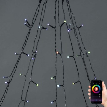 LED RGB jõulukardin, 240 LEDi / 11 funktsiooni, 8 m, IP65, Wi-Fi Tuya