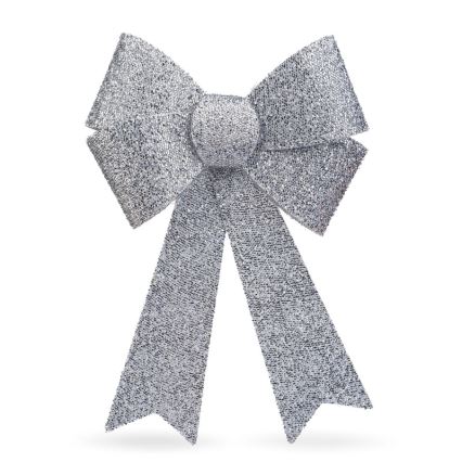 LED RGB jõulukaunistus 11xLED/3xLR44 40x30 cm hõbedane vibu