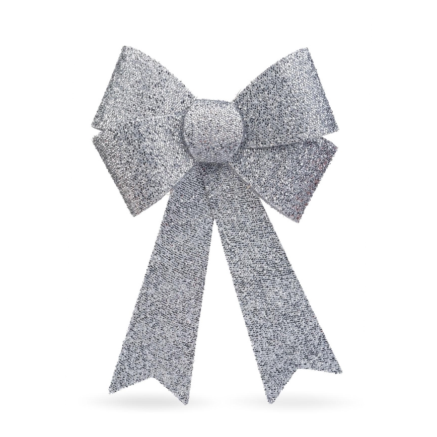 LED RGB jõulukaunistus 11xLED/3xLR44 40x30 cm hõbedane vibu