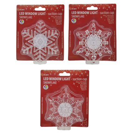 LED RGB jõulukaunistus iminapaga LED/3xLR44 lumehelves