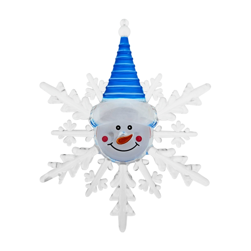 LED RGB jõulukaunistus iminapaga LED/3xLR44 lumememm punane/sinine/roheline