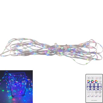 LED RGB jõulukett LED/10W/5V 10 m USB + kaugjuhtimispult