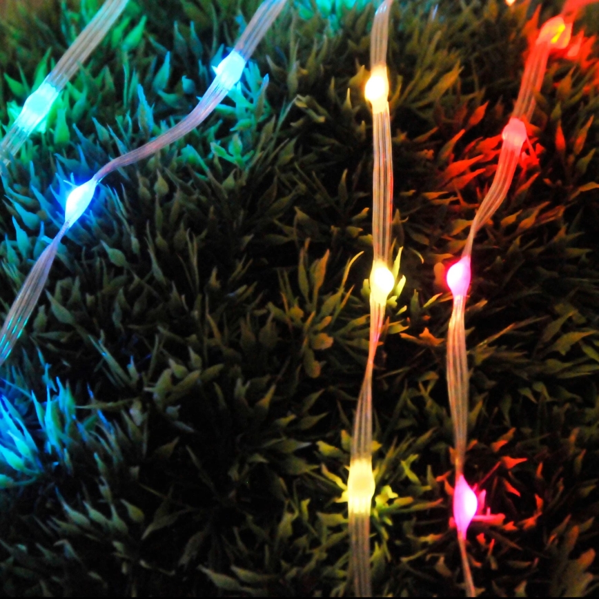 LED RGB jõulukett LED/10W/5V 10 m USB + kaugjuhtimispult