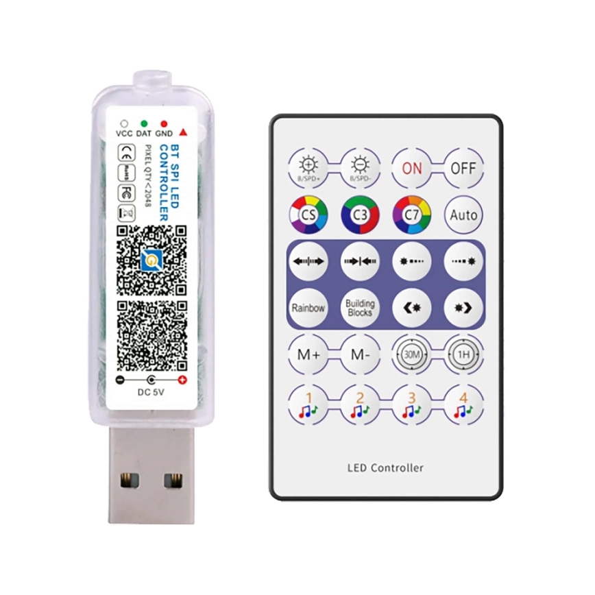 LED RGB jõulukett LED/10W/5V 10 m USB + kaugjuhtimispult